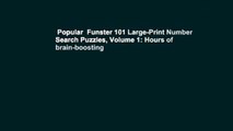 Popular  Funster 101 Large-Print Number Search Puzzles, Volume 1: Hours of brain-boosting
