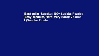 Best seller  Sudoku: 400+ Sudoku Puzzles (Easy, Medium, Hard, Very Hard): Volume 1 (Sudoku Puzzle