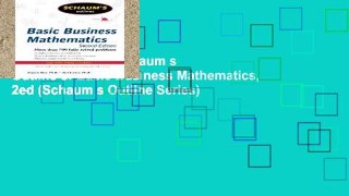 EBOOK Reader Schaum s Outline of Basic Business Mathematics, 2ed (Schaum s Outline Series)