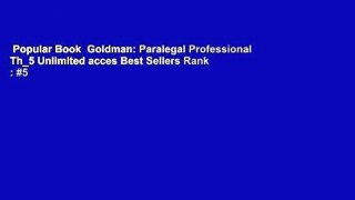 Popular Book  Goldman: Paralegal Professional Th_5 Unlimited acces Best Sellers Rank : #5