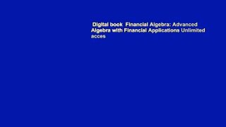 Digital book  Financial Algebra: Advanced Algebra with Financial Applications Unlimited acces