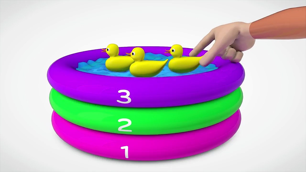 Learn Colors With Duck W Rainbow Pool Learn Numbers Cartoon 3D Fun Videos For Kids
