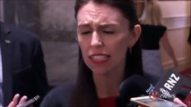 Jacinda Ardern explaining