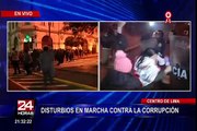 Varios disturbios se generaron entre policías y manifestantes durante la marcha contra la corrupción