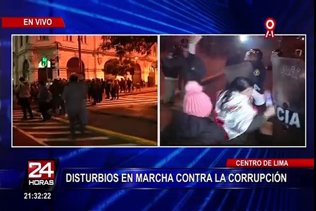 Varios disturbios se generaron entre policías y manifestantes durante la marcha contra la corrupción
