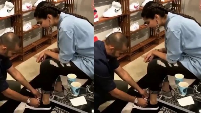 Sonam Kapoor-Anand S Ahuja के Cute Moments, जब आनंद ने बांधे सोनम के जूते; Watch Video | Boldsky