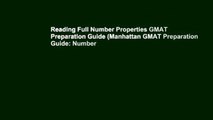 Reading Full Number Properties GMAT Preparation Guide (Manhattan GMAT Preparation Guide: Number