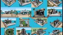 SIMS 5 MANSION BUILDING AS A LUXURY HOUSEBOAT FLOATING ON OCEAN   MODERN FLOATING HOUSE   Luxury Yac