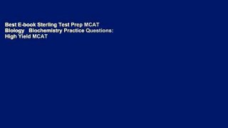 Best E-book Sterling Test Prep MCAT Biology   Biochemistry Practice Questions: High Yield MCAT