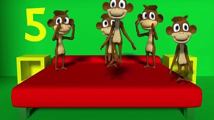 Five little monkeys jumping on the bed nursery rhyme for kids and toddlers