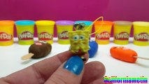 Play Doh Surprise Eggs Ice Cream SpongeBob Mickey Mouse Hello Kitty Minions