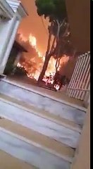 Yunanistan'da yaşanan yangın felaketi amatör kameraya böyle yansıdı