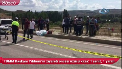 Скачать видео: TBMM Başkanı Yıldırım’ın ziyareti öncesi üzücü kaza 1 şehit, 1 yaralı