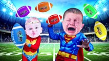 Learn Colors For Kids with COLOR FOOTBALLS Crying Babies Superheroes Futbol Soccer Color T