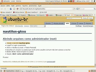Abrindo arquivos como administrador (root) no Ubuntu , usando o nautilus no gnome