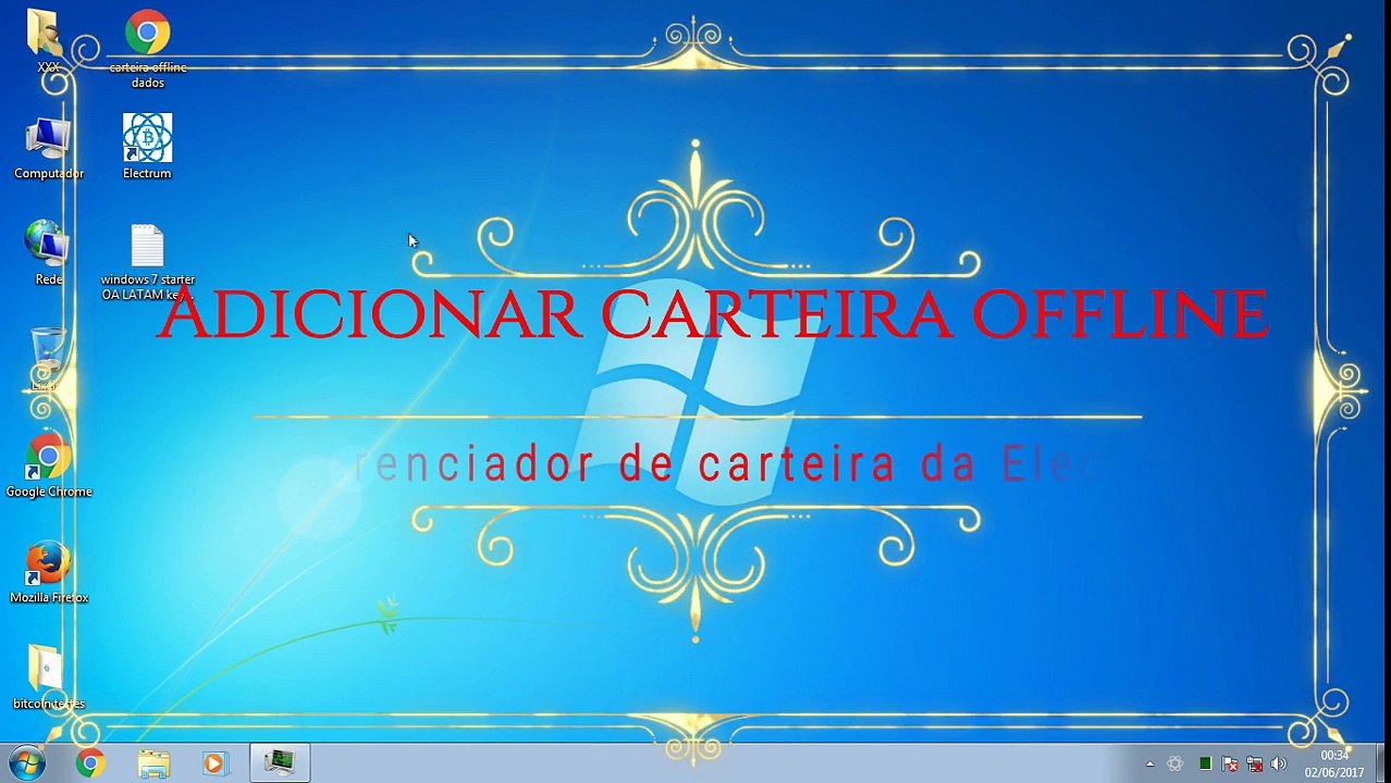 Adicionar carteira offline ao gerenciador de carteira da Electrum