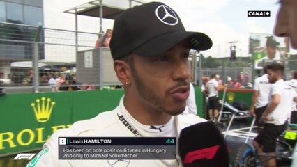 Les réactions de Lewis Hamilton après sa pôle position