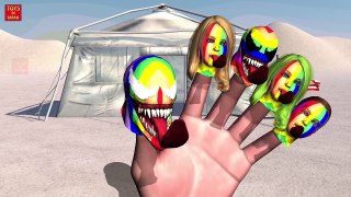 GODZILLA VS VENOM SUPERHERO BATTLE Finger Family | 1 HOUR | Nursery Rhymes In 3D Animation