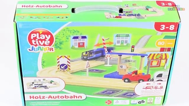 blue toy train for children kids - train videos - trains - wooden toy train set - play set for kids