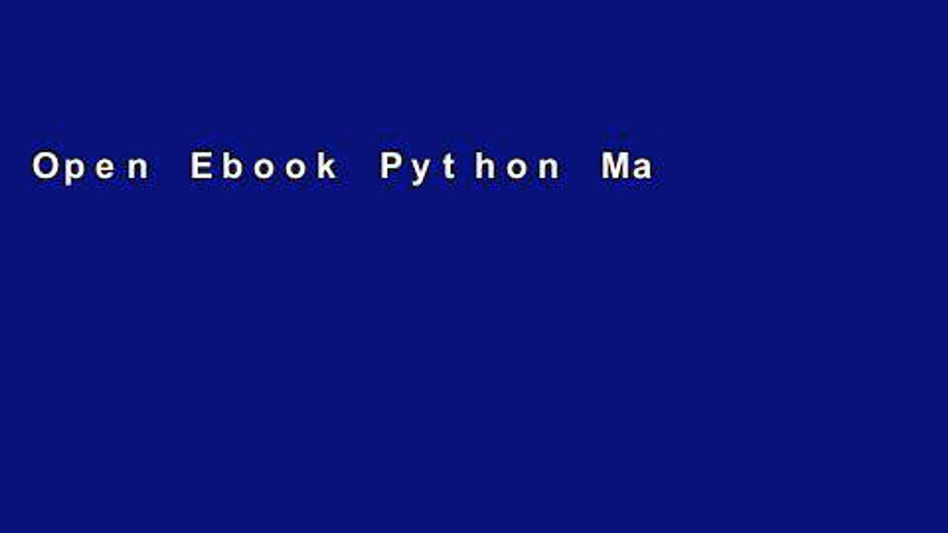 ⁣Open Ebook Python Machine Learning: Machine Learning and Deep Learning with Python, scikit-learn,