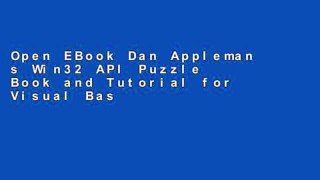 Open EBook Dan Appleman s Win32 API Puzzle Book and Tutorial for Visual Basic Programmers online