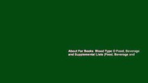 About For Books  Blood Type O Food, Beverage and Supplemental Lists (Food, Beverage and