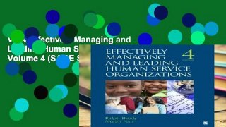 View Effectively Managing and Leading Human Service Organizations: Volume 4 (SAGE Sourcebooks for
