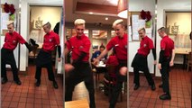 THE FLOSS / HOW TO DO THE FLOSS DANCE / IHOP SERVERS FLOSSING AT WORK *hilarious*