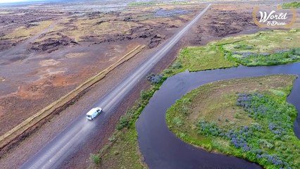Hekla volcano from drone - Iceland  " The gateway to hell "