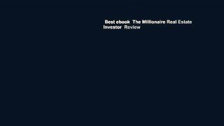 Best ebook  The Millionaire Real Estate Investor  Review