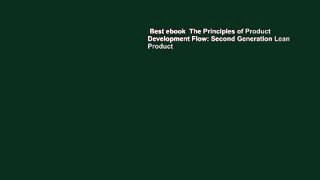 Best ebook  The Principles of Product Development Flow: Second Generation Lean Product