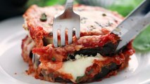 Delicious Baked Eggplant Parmesan with crispy coated eggplant slices smothered in cheese and marinara. WRITTEN RECIPE:
