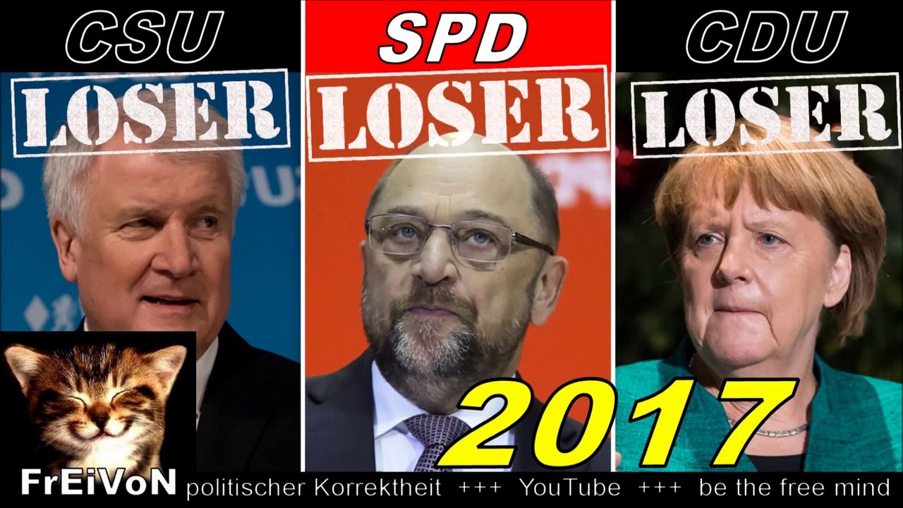 LOSER 2017 !!! * Die VERLIERER des JAHRES: Schulz, Seehofer, Merkel