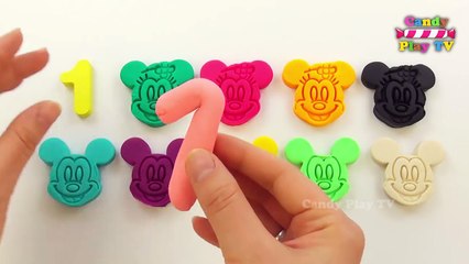 Learn Colors with Play Doh Mickey Minnie Mouse Molds Learn To Count 1 to 10 Counting Make