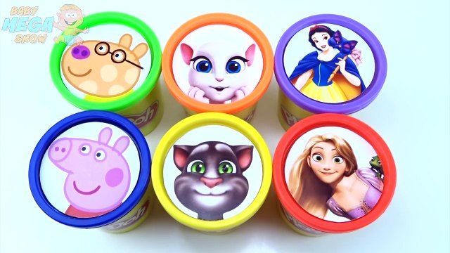 Cups Stacking Toys Play Doh Clay Talking Tom Princess Disney Colors for Kids
