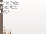 Cortesi Home Miller Dining Chair in Beige Script Fabric Set of 2 Beige