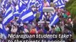 Nicaraguan students take to the streets to oppose government.
