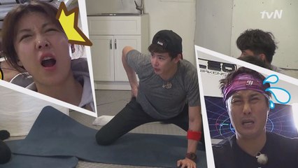 모두를 고통(?)에 빠뜨린 닉쿤의 특별 스트레칭 운동