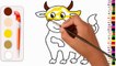 Cow Coloring Page Drawing for Kids | How to Draw Cow Coloring Pages for Toodles