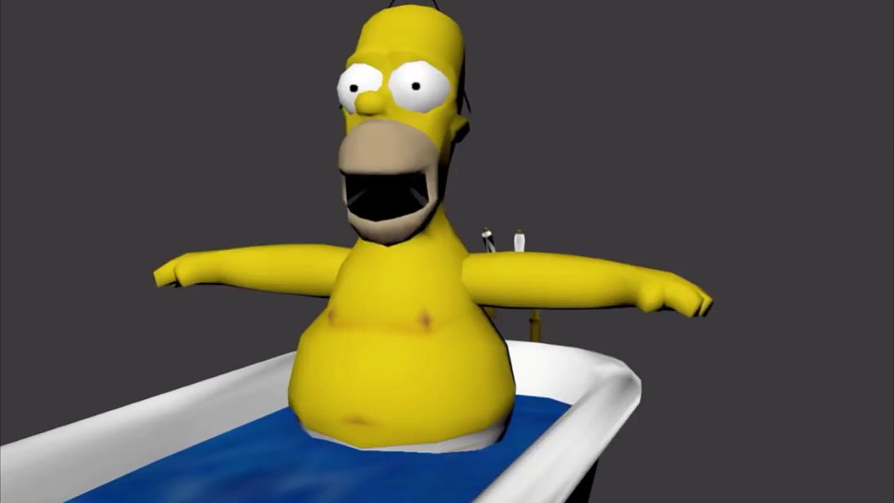 Bart hits Homer with a Chair