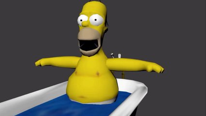 Bart hits Homer with a Chair