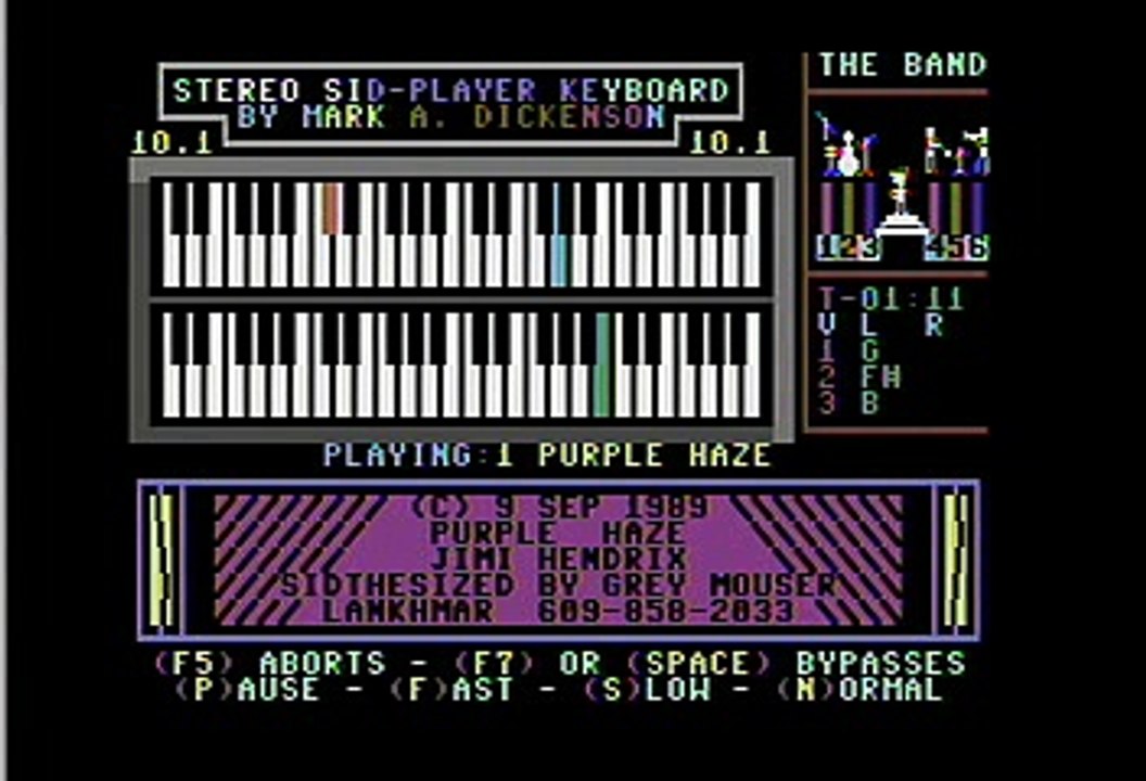 Jimi Hendrix "Purple Haze" Commodore 64 Stereo Sid Player Keyboard