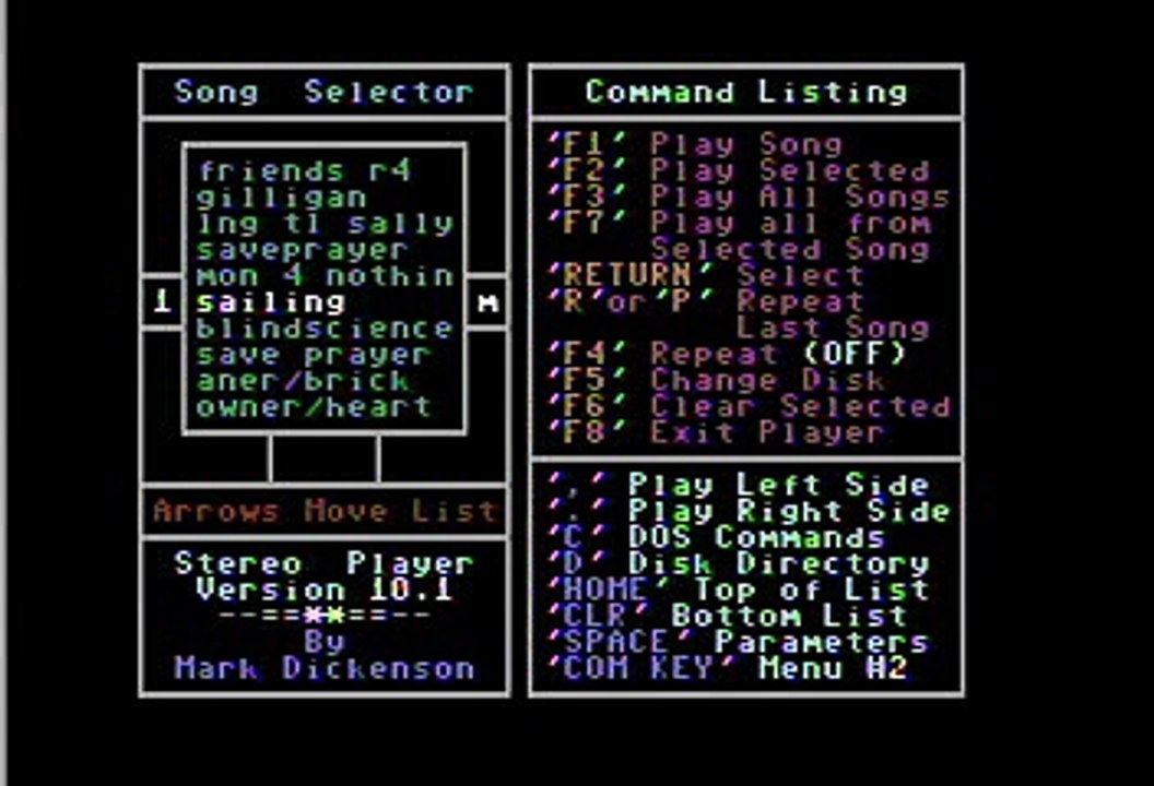 Christopher Cross "Sailing" Commodore 64 Stereo Sid Player Keyboard