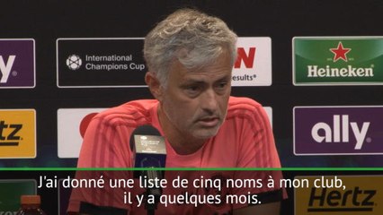 Transferts - Mourinho: "J'aimerais avoir deux joueurs supplémentaires"
