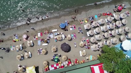 Kumla sahilinde hafta sonu yoğunluğu