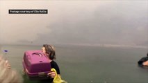 Shocking footage shows people fleeing Greek wildfire