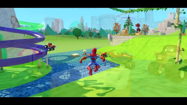 MONSTER TRUCKS MCQUEEN & MATER Destroy Police Cars + Fun Spiderman Hulk Anna Nursery Rhyme