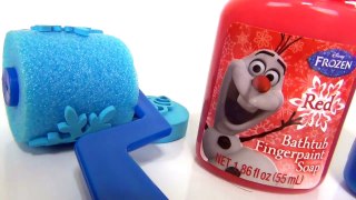 Frozen Bathtub Fingerpaint Soap Fun with Anna, Elsa, Olaf & Kristoff