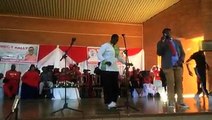 Madlela Sikhobokhobo entertaining supporters of the MDC led by Thokozani Khupe in Bulawayo on Saturday. (Video: Annastacia Ndlovu)