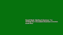 Favorit Book  Starting A Business: The 15 Rules For A Successful Business Unlimited acces Best